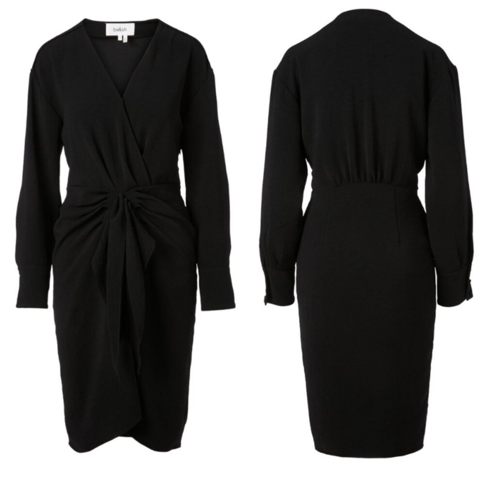 ba&sh Kiari Draped Mini Dress Black XS - Picture 16 of 16